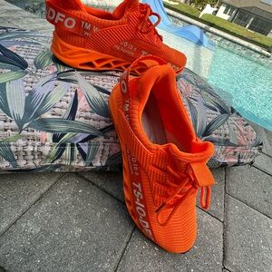 Vibrant Orange Athletic Shoes